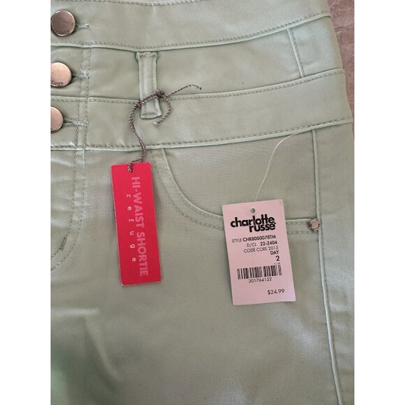 🌵4/$25 NWT Refuge Women's Size 2 Shorts‎ Mint Green Stretch High Rise Preppy - Picture 2 of 8